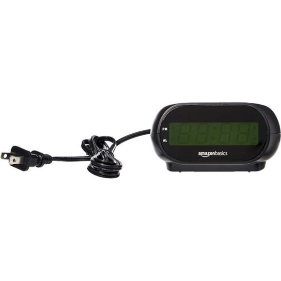 Black Digital LED Alarm Clock with Snooze Nightlight Battery Backup Compact - Picture 5 of 8